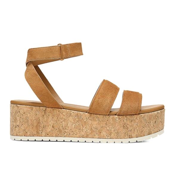 Vince 'Suede' Brown Jet Platform Sandal Size 7.5 - Picture 1 of 5